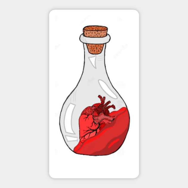 Heart in a bottle Sticker by Teddyxx